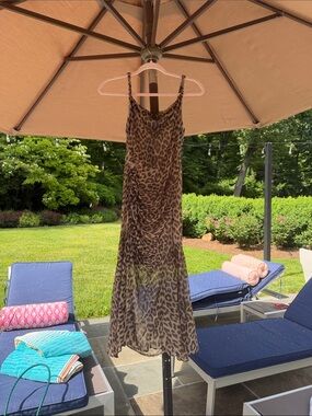 Alice + Olivia Brown Leopard Slip Maxi Dress